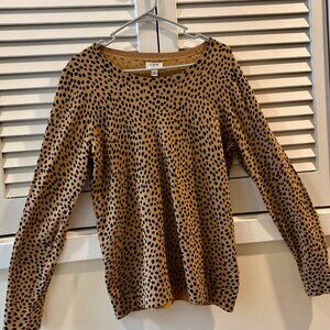 J. Crew Teddie sweater in a cheetah print, size Medium.